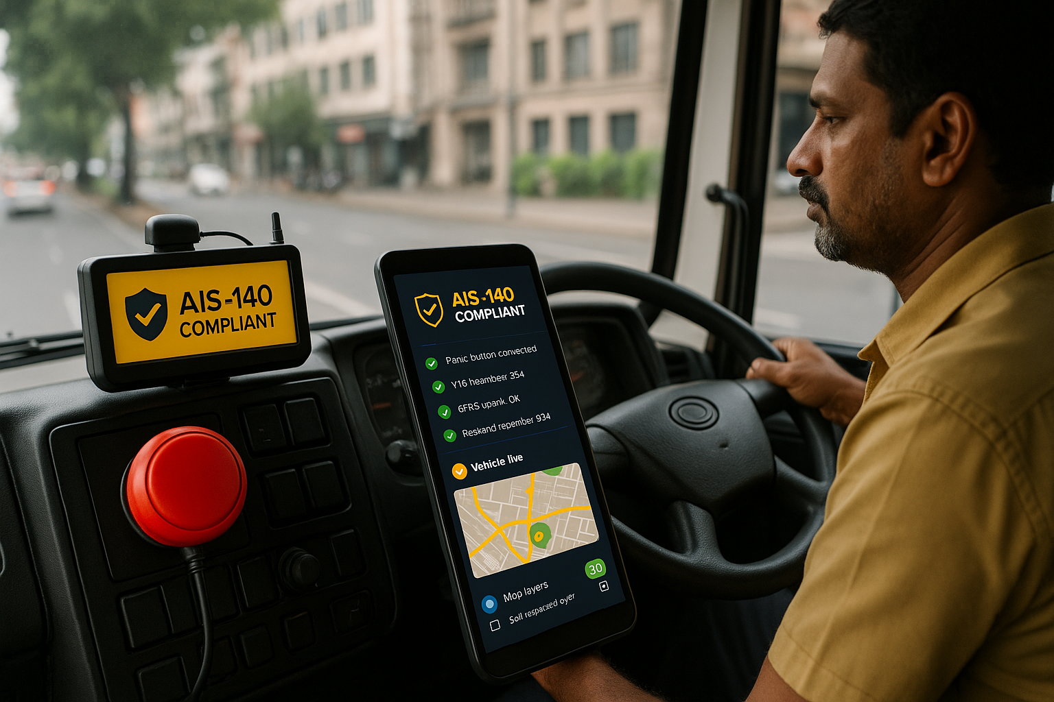 AIS-140 compliance UI and safety