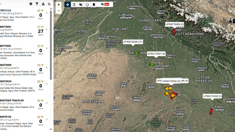 Live GPS tracking map and geofences